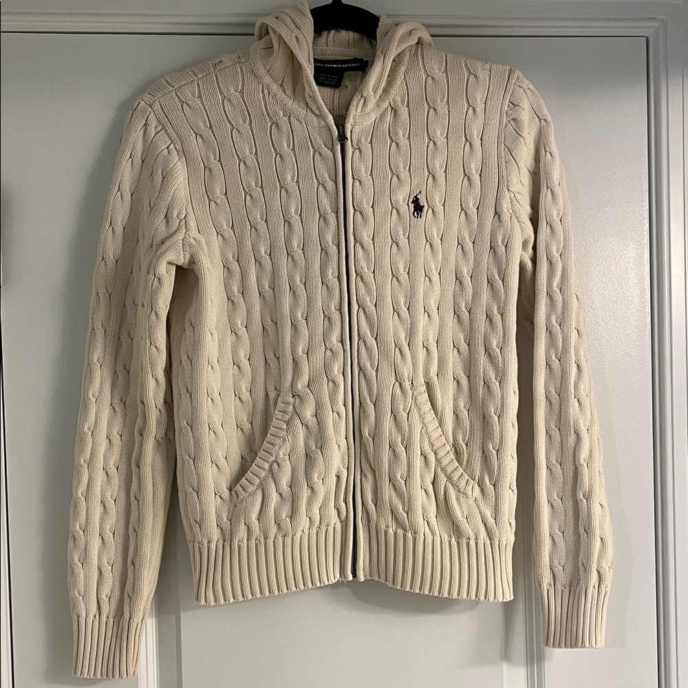 Ralph Lauren Cream Cable Knit Cardigan